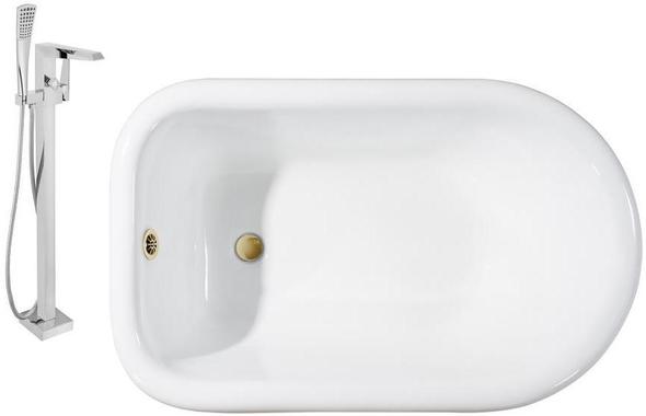 wooden bath tubs Streamline Bath Set of Bathroom Tub and Faucet White Soaking Clawfoot Tub