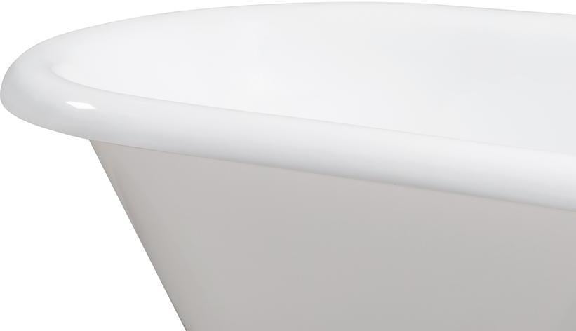 deep oval bathtubs Streamline Bath Set of Bathroom Tub and Faucet White Soaking Clawfoot Tub