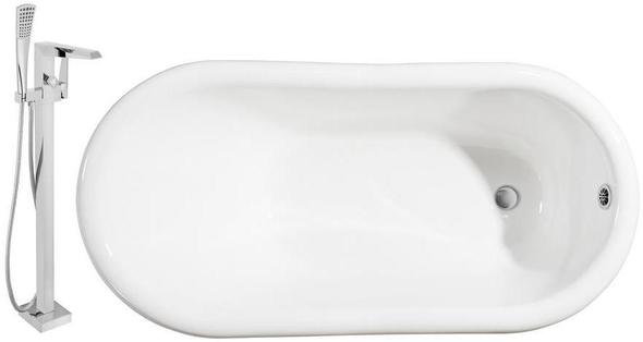 resin freestanding bathtub Streamline Bath Set of Bathroom Tub and Faucet White Soaking Clawfoot Tub