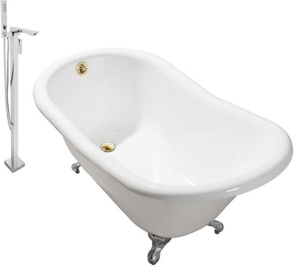 cool bathtub ideas Streamline Bath Set of Bathroom Tub and Faucet White Soaking Clawfoot Tub