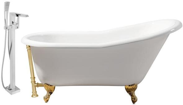 old claw tub Streamline Bath Set of Bathroom Tub and Faucet White Soaking Clawfoot Tub