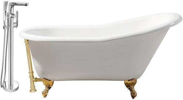 best free standing tub faucet Streamline Bath Set of Bathroom Tub and Faucet White Soaking Clawfoot Tub