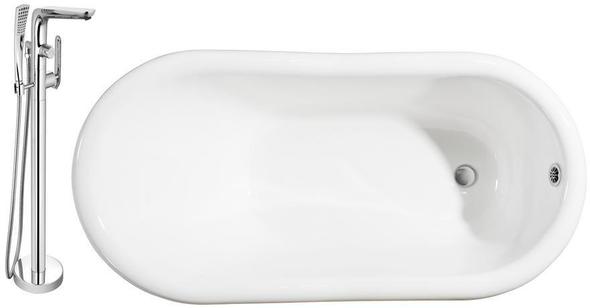 bear foot tub Streamline Bath Set of Bathroom Tub and Faucet White Soaking Clawfoot Tub