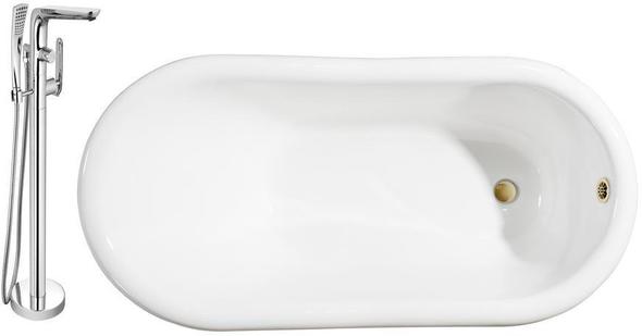 couples bath tubs Streamline Bath Set of Bathroom Tub and Faucet White Soaking Clawfoot Tub