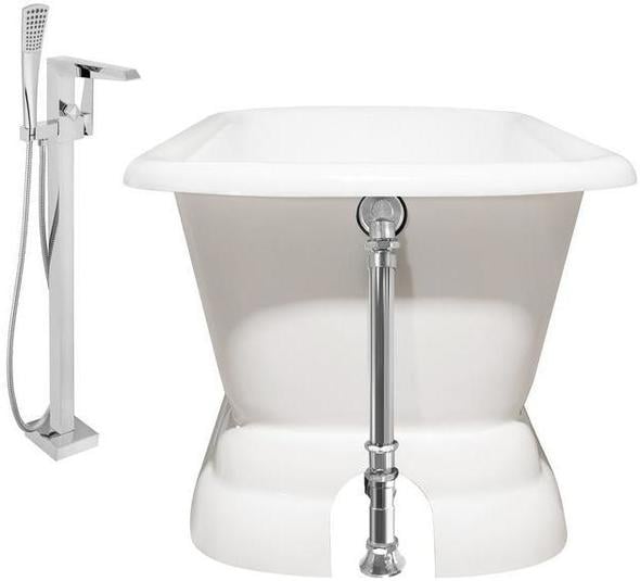 best bathtub plug Streamline Bath Set of Bathroom Tub and Faucet White Soaking Freestanding Tub