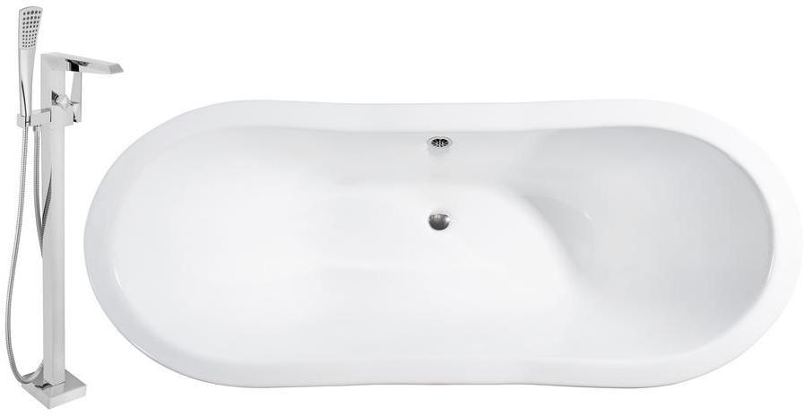 bathtub drain stopper kit Streamline Bath Set of Bathroom Tub and Faucet Red Soaking Clawfoot Tub