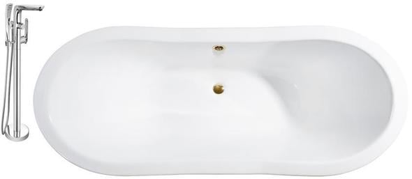 freestanding roll top bath Streamline Bath Set of Bathroom Tub and Faucet Red Soaking Clawfoot Tub