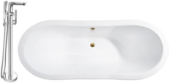 foot bath tubs Streamline Bath Set of Bathroom Tub and Faucet Red Soaking Clawfoot Tub