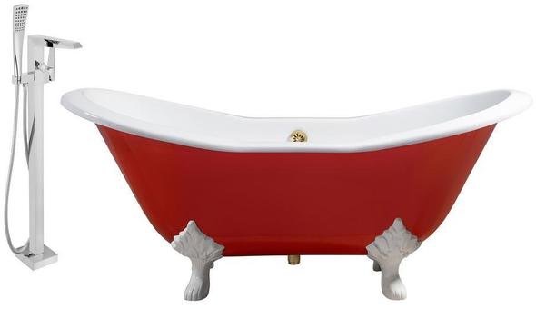 best bathtub plug Streamline Bath Set of Bathroom Tub and Faucet Red Soaking Clawfoot Tub