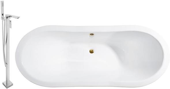 maax jetted tub Streamline Bath Set of Bathroom Tub and Faucet Red Soaking Clawfoot Tub