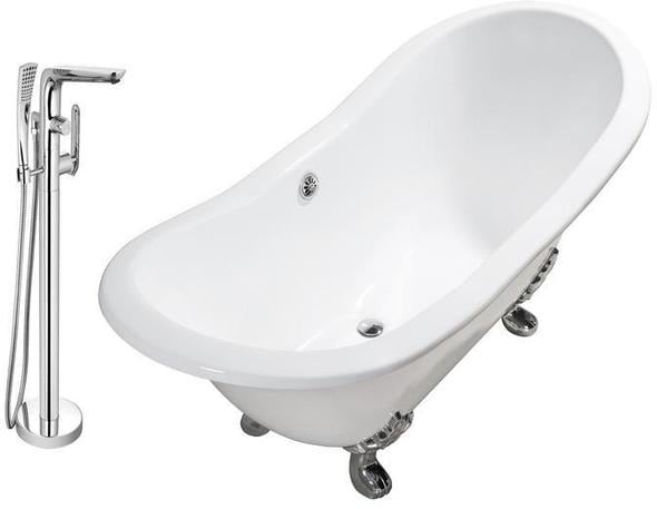 bathtub packages Streamline Bath Set of Bathroom Tub and Faucet White  Soaking Clawfoot Tub