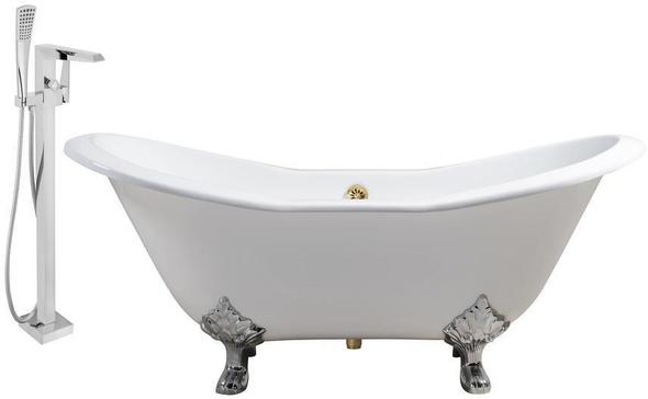 roll top bath Streamline Bath Set of Bathroom Tub and Faucet White  Soaking Clawfoot Tub