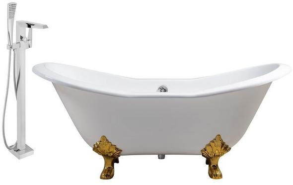 high end tubs Streamline Bath Set of Bathroom Tub and Faucet White  Soaking Clawfoot Tub
