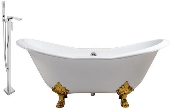 best jetted bathtub Streamline Bath Set of Bathroom Tub and Faucet White  Soaking Clawfoot Tub