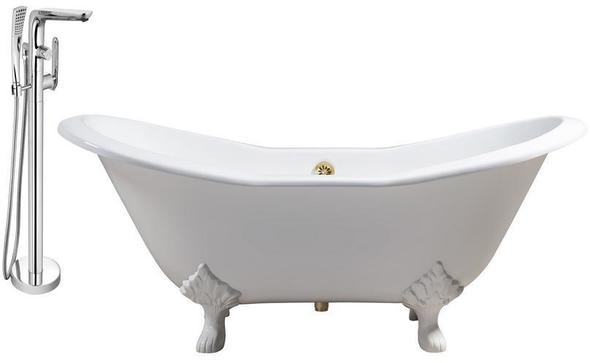 bear foot tub Streamline Bath Set of Bathroom Tub and Faucet White  Soaking Clawfoot Tub