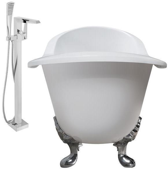 standing tubs ideas Streamline Bath Set of Bathroom Tub and Faucet White  Soaking Clawfoot Tub