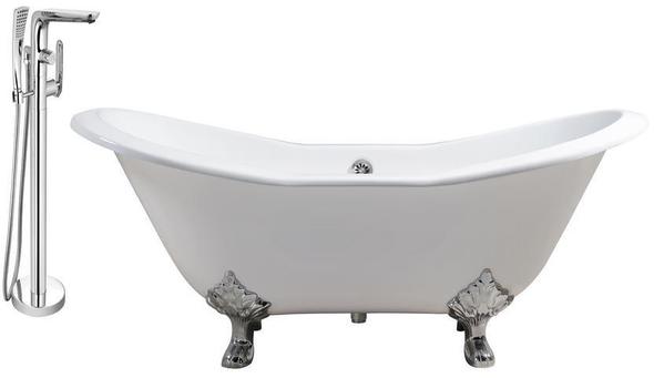 double bathtub Streamline Bath Set of Bathroom Tub and Faucet White  Soaking Clawfoot Tub