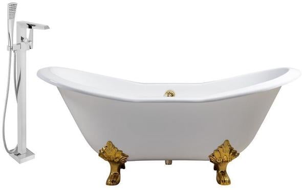 best bathtub shower Streamline Bath Set of Bathroom Tub and Faucet White  Soaking Clawfoot Tub