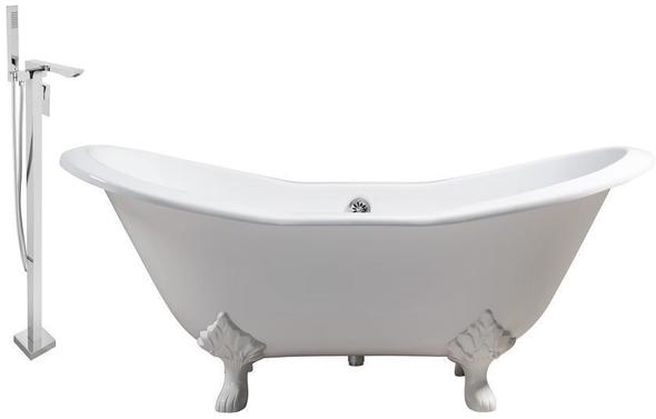 freestanding tub ideas Streamline Bath Set of Bathroom Tub and Faucet White  Soaking Clawfoot Tub