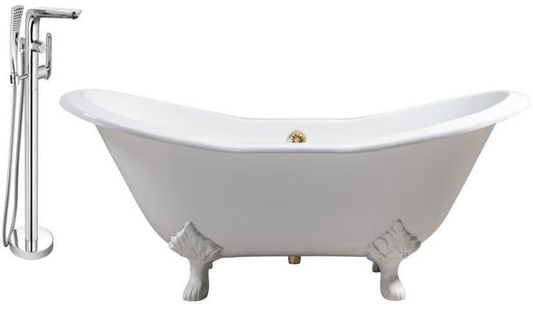 used jacuzzi tub Streamline Bath Set of Bathroom Tub and Faucet White  Soaking Clawfoot Tub
