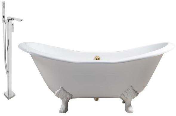bathroom tub decorating ideas Streamline Bath Set of Bathroom Tub and Faucet White  Soaking Clawfoot Tub