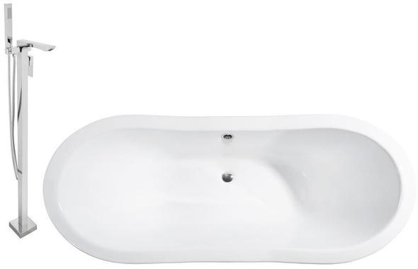 bathtub fitting Streamline Bath Set of Bathroom Tub and Faucet White  Soaking Freestanding Tub