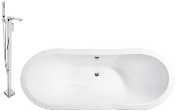 bathtub for two Streamline Bath Set of Bathroom Tub and Faucet White  Soaking Freestanding Tub