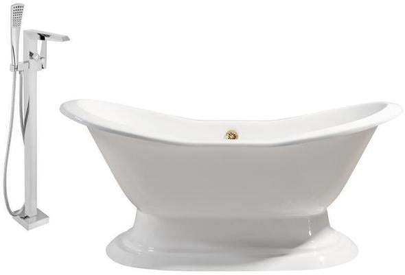 best shower doors for tubs Streamline Bath Set of Bathroom Tub and Faucet White  Soaking Freestanding Tub