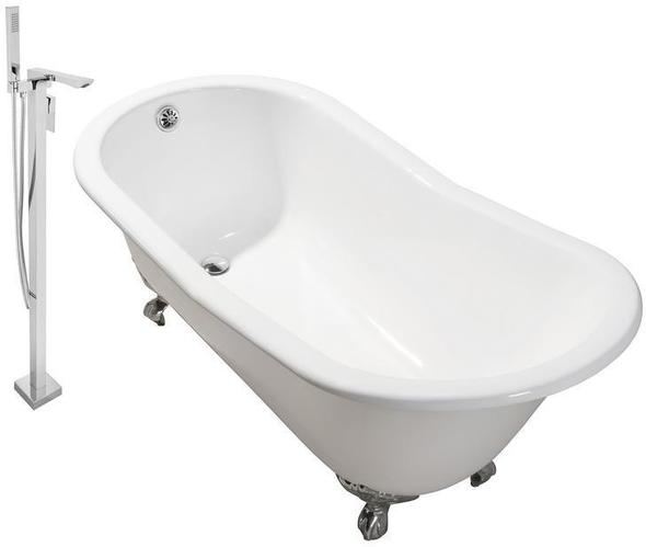 best freestanding tubs for two Streamline Bath Set of Bathroom Tub and Faucet White Soaking Clawfoot Tub