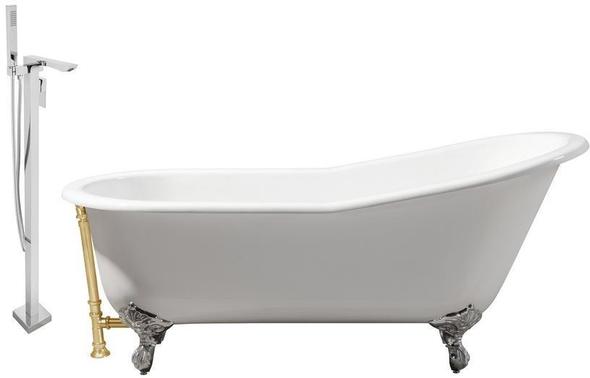 best jetted tub Streamline Bath Set of Bathroom Tub and Faucet White Soaking Clawfoot Tub