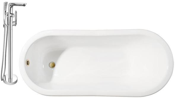 bathtub base Streamline Bath Set of Bathroom Tub and Faucet White Soaking Clawfoot Tub