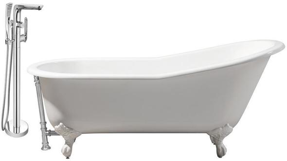 foot bath tub Streamline Bath Set of Bathroom Tub and Faucet White Soaking Clawfoot Tub