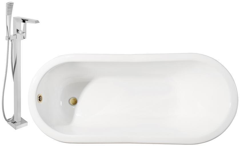 bathroom soaking tub ideas Streamline Bath Set of Bathroom Tub and Faucet White Soaking Clawfoot Tub