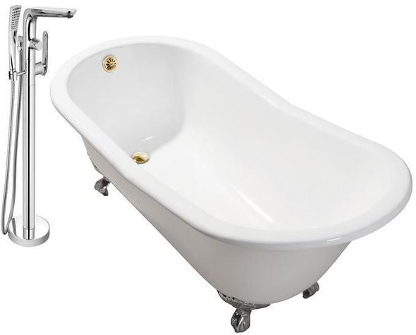 tub 4 Streamline Bath Set of Bathroom Tub and Faucet White Soaking Clawfoot Tub