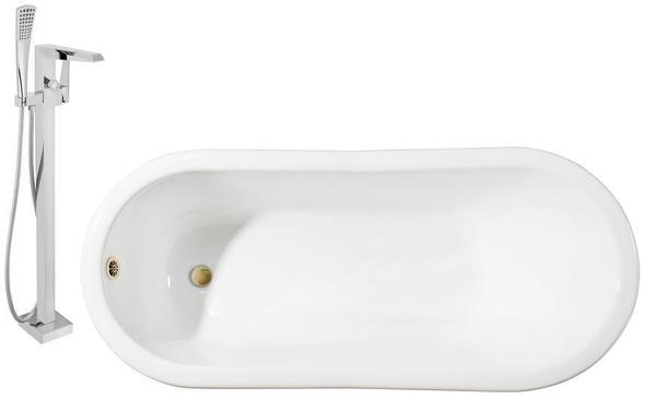 tub shop Streamline Bath Set of Bathroom Tub and Faucet White Soaking Clawfoot Tub