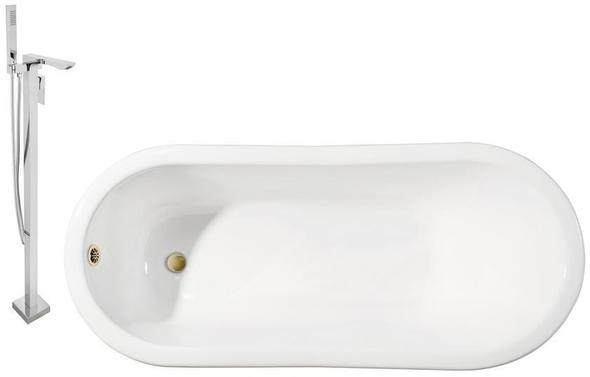 maax tub drain Streamline Bath Set of Bathroom Tub and Faucet White Soaking Clawfoot Tub