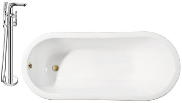 double ended tub Streamline Bath Set of Bathroom Tub and Faucet White Soaking Clawfoot Tub