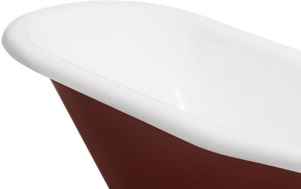 double jacuzzi tub Streamline Bath Set of Bathroom Tub and Faucet Red Soaking Clawfoot Tub