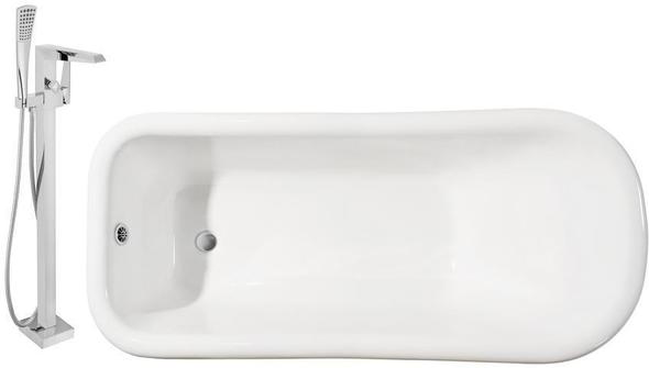 free standing tub and shower ideas Streamline Bath Set of Bathroom Tub and Faucet White Soaking Clawfoot Tub