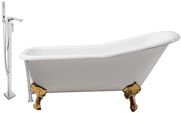 installing a free standing bath Streamline Bath Set of Bathroom Tub and Faucet White Soaking Clawfoot Tub