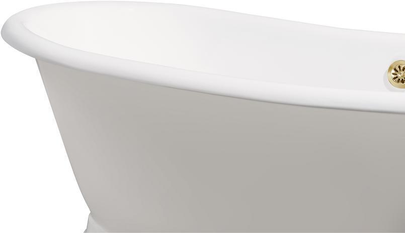 bathtub for washroom Streamline Bath Set of Bathroom Tub and Faucet White Soaking Freestanding Tub