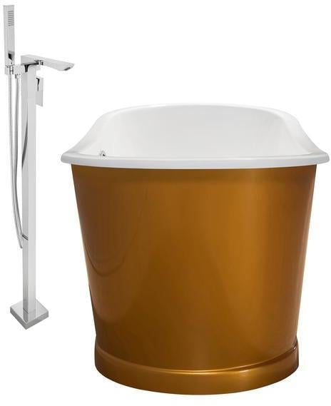 jacuzzi bathroom ideas Streamline Bath Set of Bathroom Tub and Faucet Gold Soaking Freestanding Tub