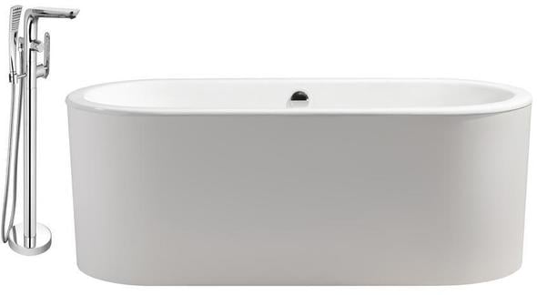 bath 1 Streamline Bath Set of Bathroom Tub and Faucet White Soaking Freestanding Tub