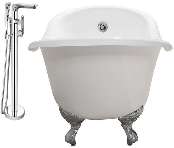 deep soaking tubs for sale Streamline Bath Set of Bathroom Tub and Faucet White Soaking Clawfoot Tub