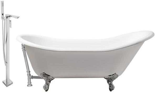 used soaking tubs for sale Streamline Bath Set of Bathroom Tub and Faucet White Soaking Clawfoot Tub