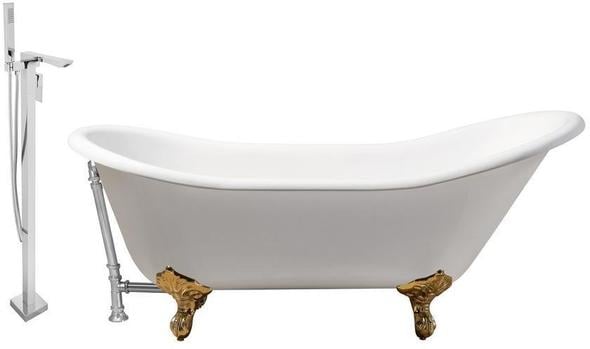 best freestanding soaking tub for two Streamline Bath Set of Bathroom Tub and Faucet White Soaking Clawfoot Tub