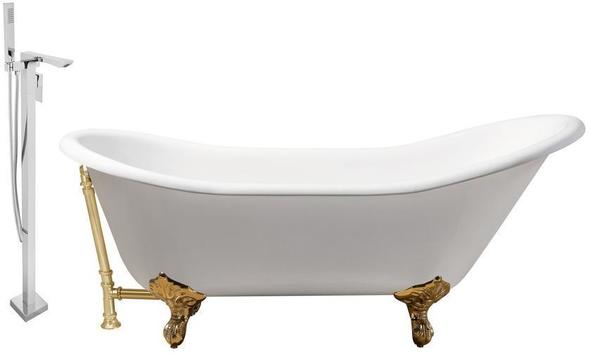 1 1 4 bathtub drain Streamline Bath Set of Bathroom Tub and Faucet White Soaking Clawfoot Tub
