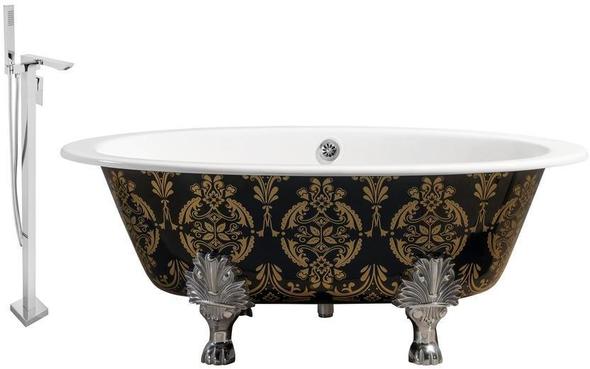 67 tub Streamline Bath Set of Bathroom Tub and Faucet Green, Gold Soaking Clawfoot Tub