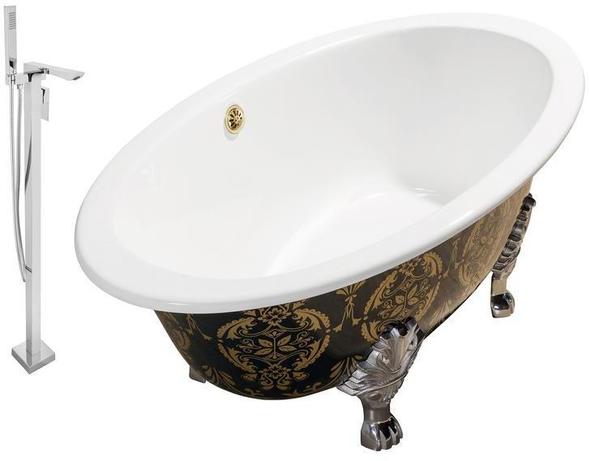 freestanding tub and shower ideas Streamline Bath Set of Bathroom Tub and Faucet Green, Gold Soaking Clawfoot Tub