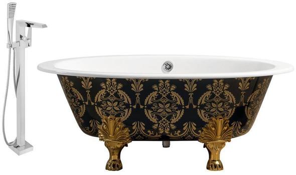 best bathtub brands Streamline Bath Set of Bathroom Tub and Faucet Green, Gold Soaking Clawfoot Tub
